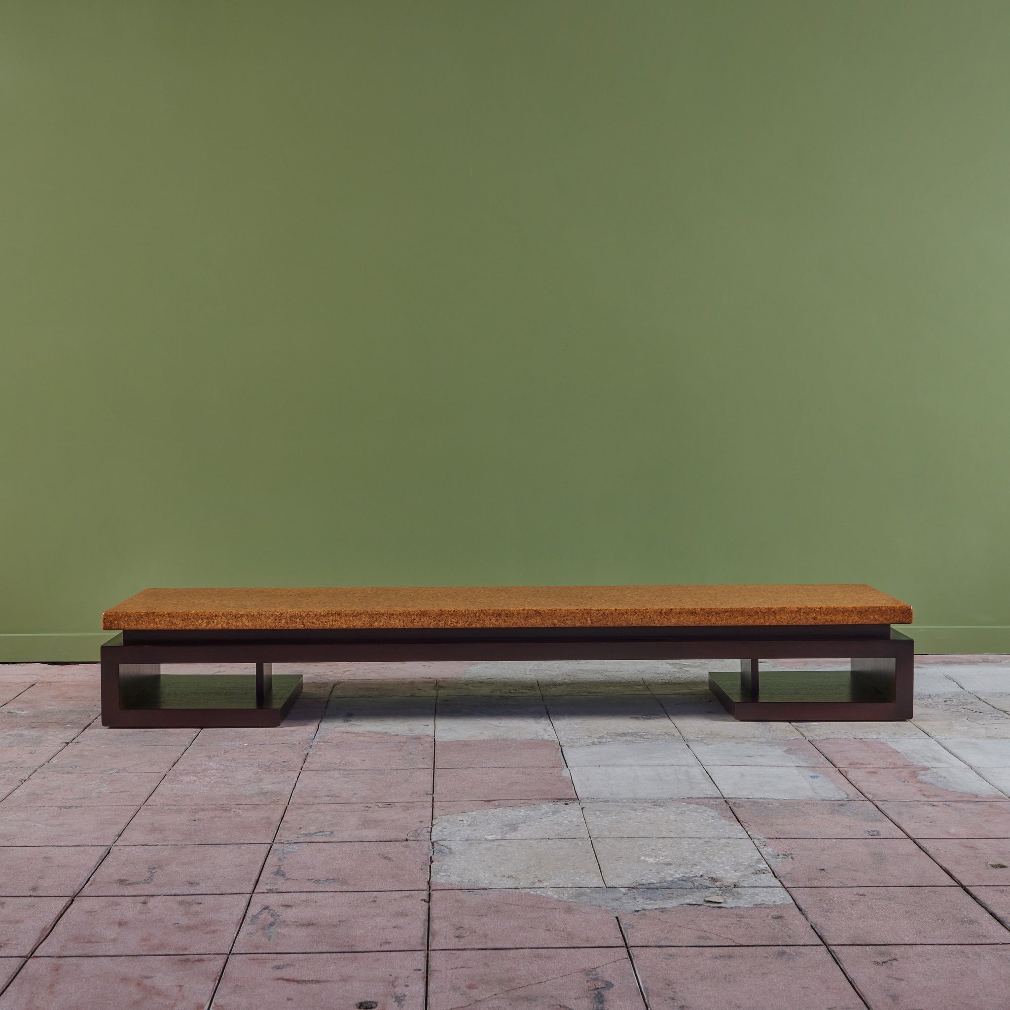 ON HOLD ** Paul Frankl Long Rectangular Cork Coffee Table for Johnson Furniture Co.