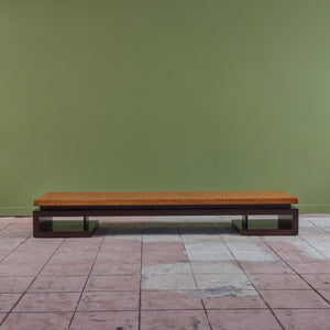 ON HOLD ** Paul Frankl Long Rectangular Cork Coffee Table for Johnson Furniture Co.