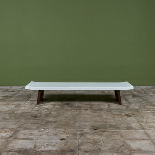 Paul Frankl Rectangular Whitened Cork Coffee Table or Bench for Johnson Furniture Co.