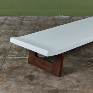 Paul Frankl Rectangular Whitened Cork Coffee Table or Bench for Johnson Furniture Co.