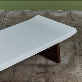 Paul Frankl Rectangular Whitened Cork Coffee Table or Bench for Johnson Furniture Co.