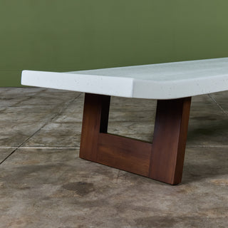Paul Frankl Rectangular Whitened Cork Coffee Table or Bench for Johnson Furniture Co.
