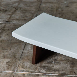 Paul Frankl Rectangular Whitened Cork Coffee Table or Bench for Johnson Furniture Co.