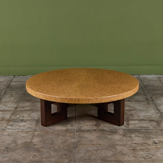 Paul Frankl Round Cork Coffee Table for Johnson Furniture Co.
