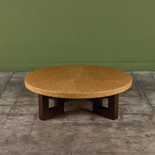 Paul Frankl Round Cork Coffee Table for Johnson Furniture Co.