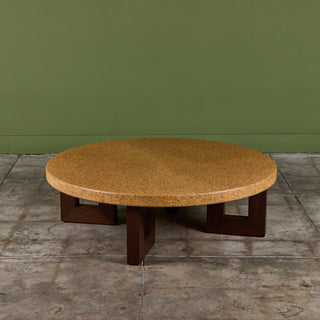 Paul Frankl Round Cork Coffee Table for Johnson Furniture Co.
