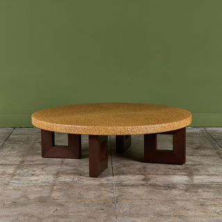 Paul Frankl Round Cork Coffee Table for Johnson Furniture Co.