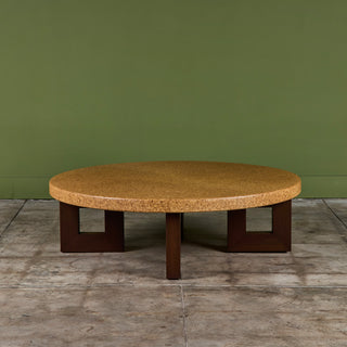 Paul Frankl Round Cork Coffee Table for Johnson Furniture Co.