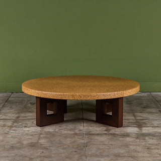 Paul Frankl Round Cork Coffee Table for Johnson Furniture Co.