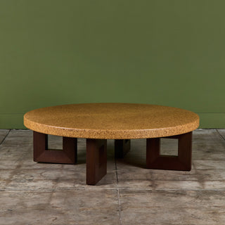 Paul Frankl Round Cork Coffee Table for Johnson Furniture Co.