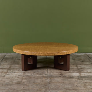 Paul Frankl Round Cork Coffee Table for Johnson Furniture Co.