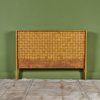 Paul Laszlo "Basket Weave" Headboard for Brown Saltman