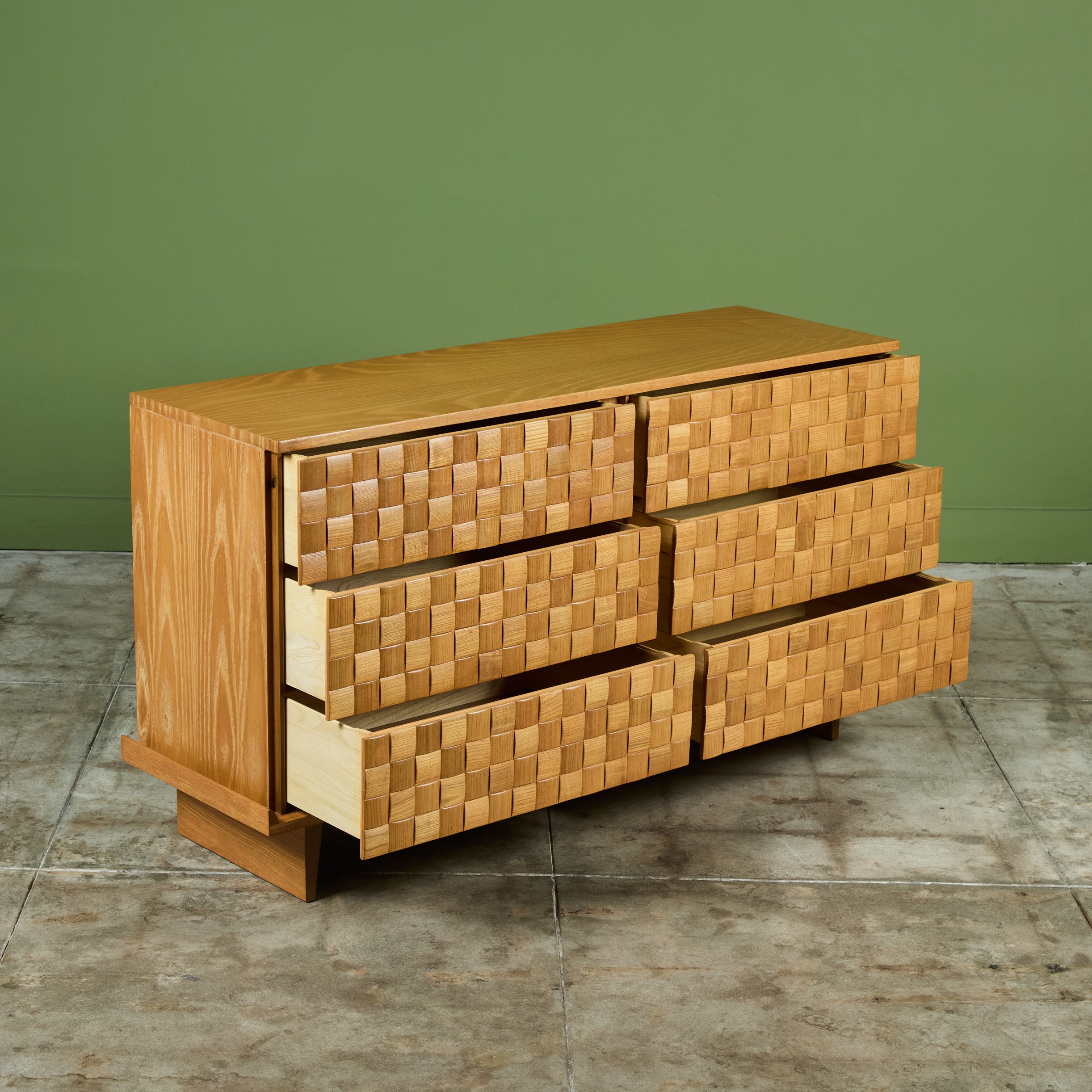 brown saltman dresser Paul Laszlo for Brown Saltman Mid Century Oak Basketweave Dresser
