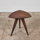 Paul Laszlo Triangular Mahogany Side Table for Glenn of California