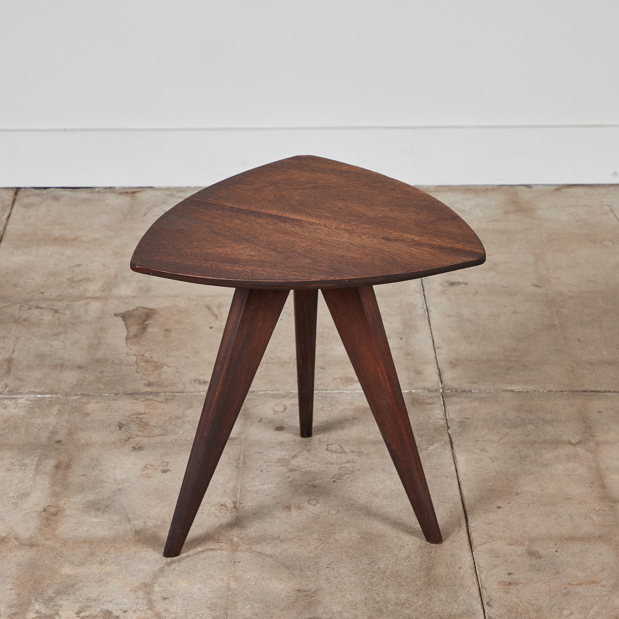 Paul Laszlo Triangular Mahogany Side Table for Glenn of California