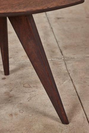 Paul Laszlo Triangular Mahogany Side Table for Glenn of California