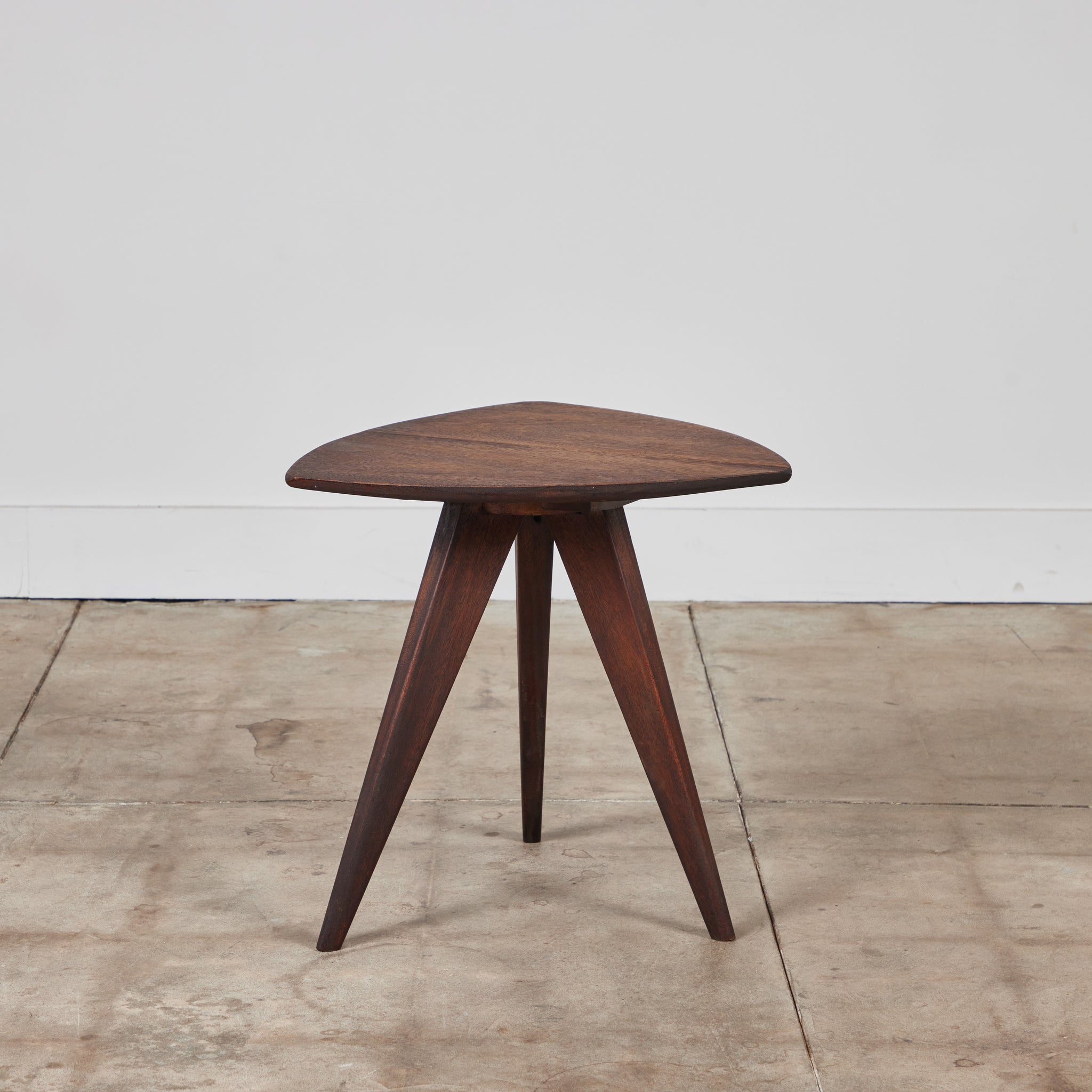 Paul Laszlo Triangular Mahogany Side Table for Glenn of California