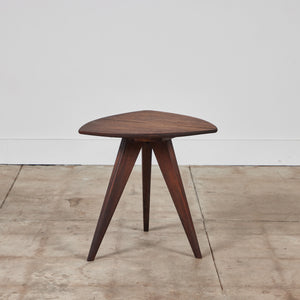 Paul Laszlo Triangular Mahogany Side Table for Glenn of California