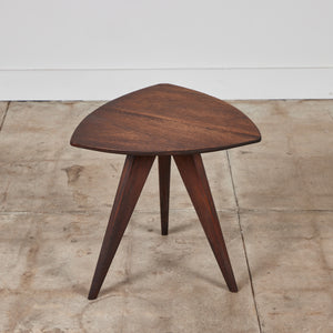 Paul Laszlo Triangular Mahogany Side Table for Glenn of California