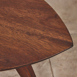 Paul Laszlo Triangular Mahogany Side Table for Glenn of California