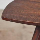 Paul Laszlo Triangular Mahogany Side Table for Glenn of California