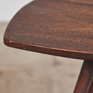 Paul Laszlo Triangular Mahogany Side Table for Glenn of California