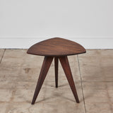 Paul Laszlo Triangular Mahogany Side Table for Glenn of California