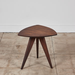 Paul Laszlo Triangular Mahogany Side Table for Glenn of California