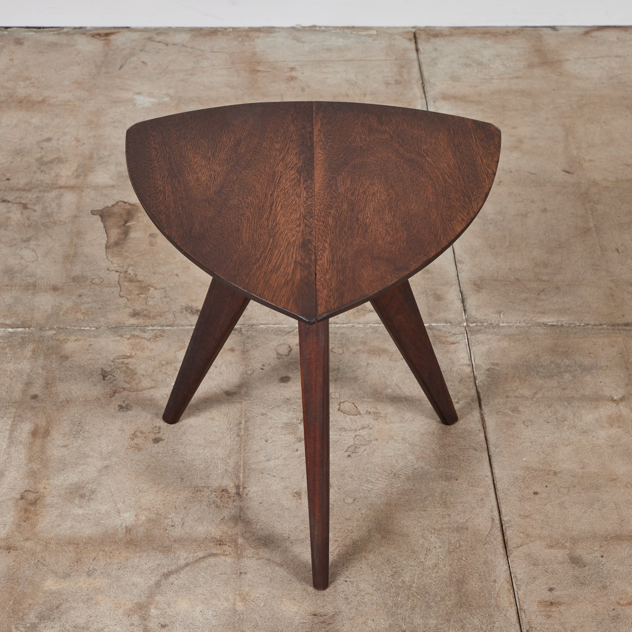 Paul Laszlo Triangular Mahogany Side Table for Glenn of California