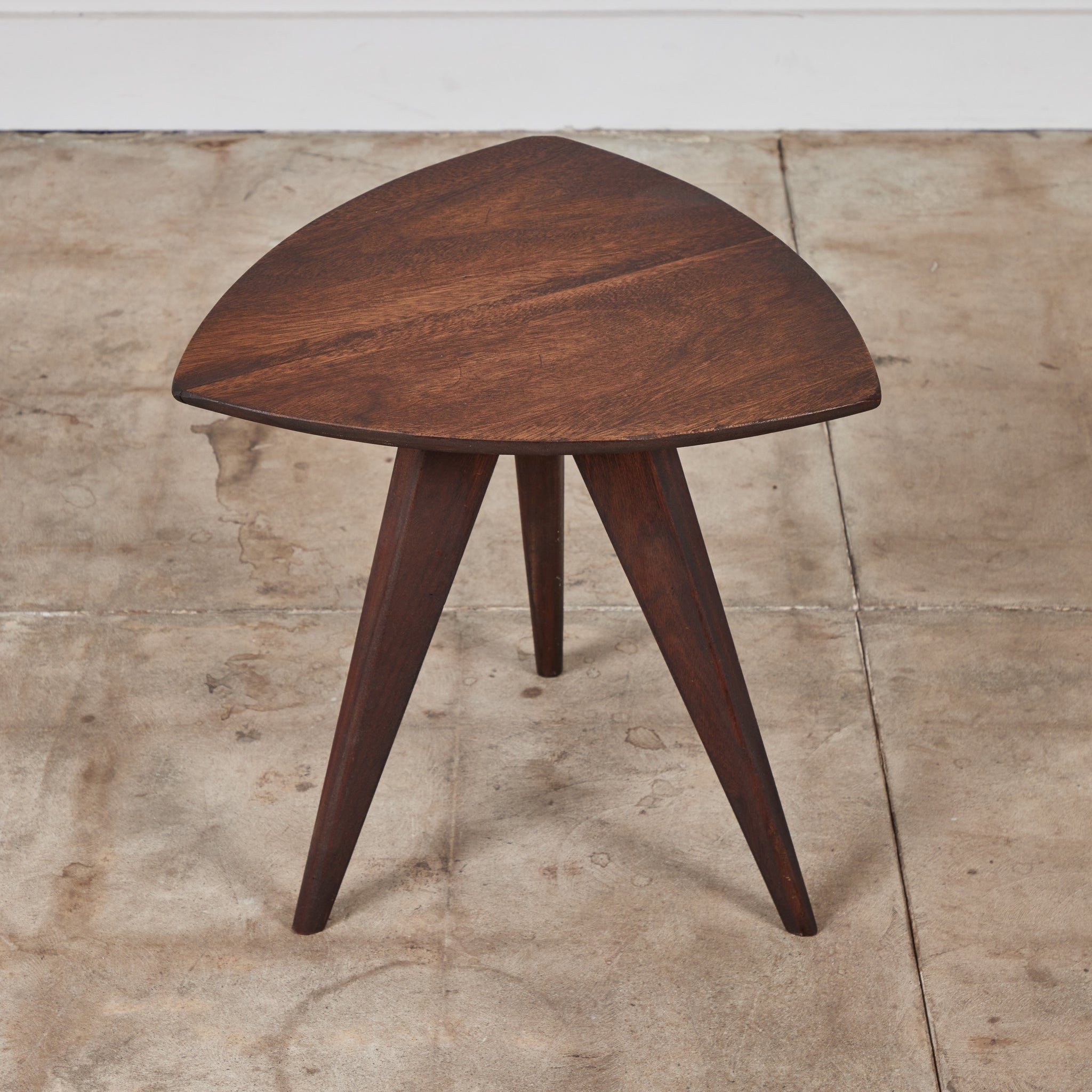 Paul Laszlo Triangular Mahogany Side Table for Glenn of California