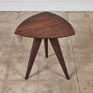 Paul Laszlo Triangular Mahogany Side Table for Glenn of California