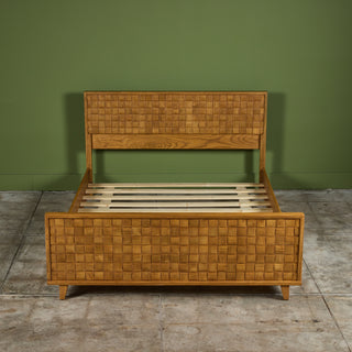 Paul Laszlo "Basket Weave" Bed Frame for Brown Saltman