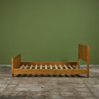 Paul Laszlo "Basket Weave" Bed Frame for Brown Saltman