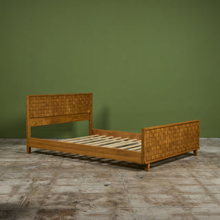 Paul Laszlo "Basket Weave" Bed Frame for Brown Saltman