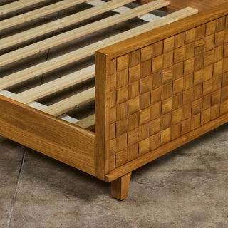 Paul Laszlo "Basket Weave" Bed Frame for Brown Saltman