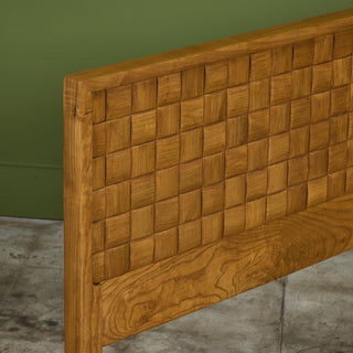 Paul Laszlo "Basket Weave" Bed Frame for Brown Saltman