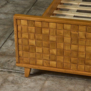 Paul Laszlo "Basket Weave" Bed Frame for Brown Saltman