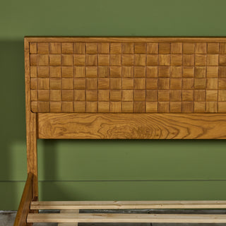 Paul Laszlo "Basket Weave" Bed Frame for Brown Saltman