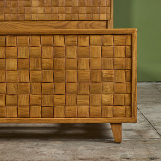 Paul Laszlo "Basket Weave" Bed Frame for Brown Saltman