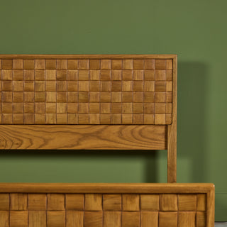 Paul Laszlo "Basket Weave" Bed Frame for Brown Saltman
