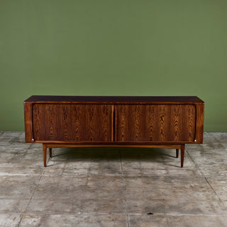 Rosewood Tambour Door Credenza by Bernhard Pedersen & Son