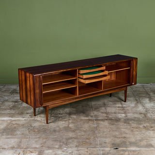 Rosewood Tambour Door Credenza by Bernhard Pedersen & Son