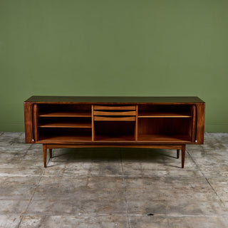 Rosewood Tambour Door Credenza by Bernhard Pedersen & Son