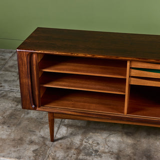 Rosewood Tambour Door Credenza by Bernhard Pedersen & Son