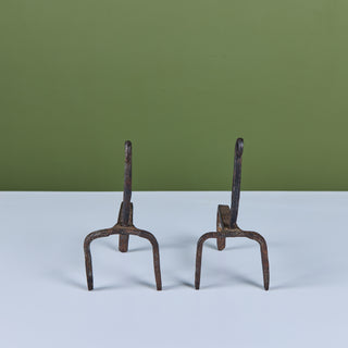 Pair of Wrought Iron Andiron Bookends