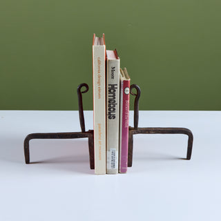 Pair of Wrought Iron Andiron Bookends