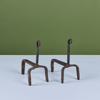 Pair of Wrought Iron Andiron Bookends