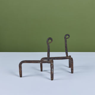 Pair of Wrought Iron Andiron Bookends
