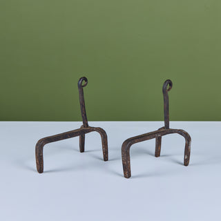 Pair of Wrought Iron Andiron Bookends
