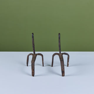 Pair of Wrought Iron Andiron Bookends